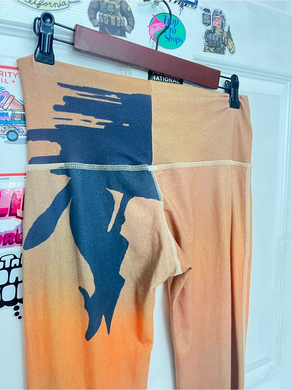 teeki Burnt Orange Leggings with Beige Trim (Made of recycled water bottles) - Picture 8 of 12
